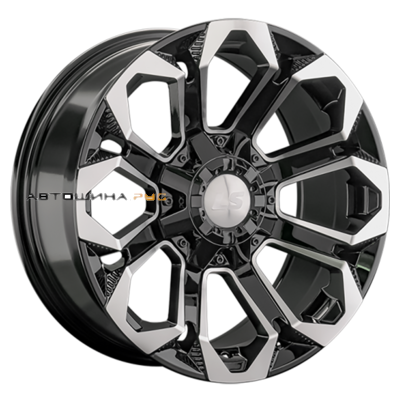 LS 9x17/6x139,7 ET20 D106,1 1366 BKF (конус, Колпак+лого)