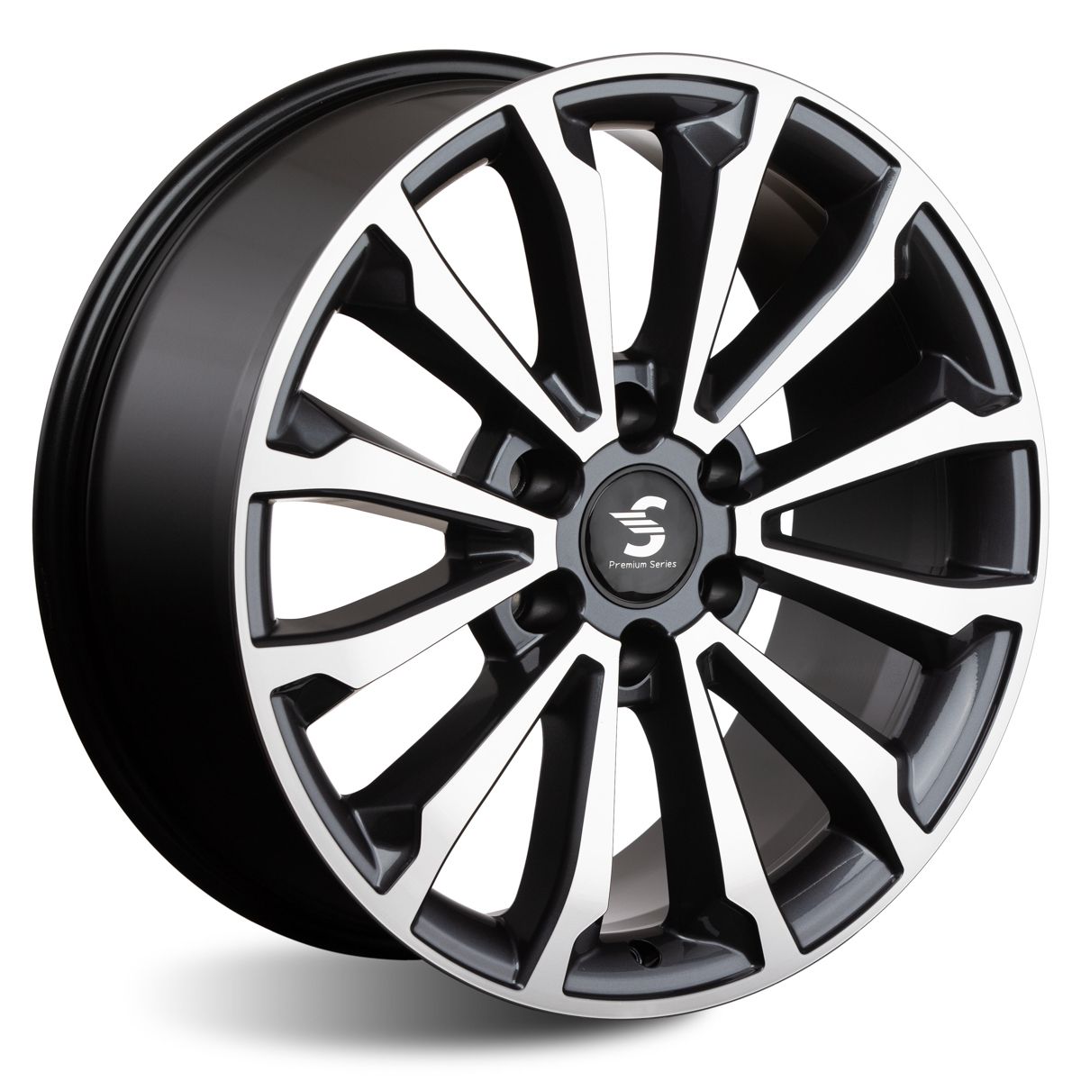 СКАД Premium  КР006 (20TANK 500)  8,5\R20 6*139,7 ET33  d100,1  Diamond Black Gris  [82174]  Fb max 1015 kg